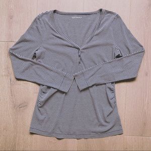 GAP Size MEDIUM Maternity Blue & White Striped Top